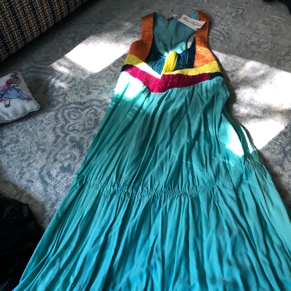 Floor length Mara Hoffman mint dress